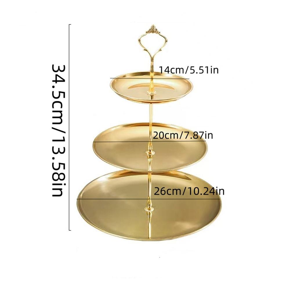 1pc Stainless steel multi-layer cake dessert table snack display stand fruit tray dessert table display stand snack rack double-