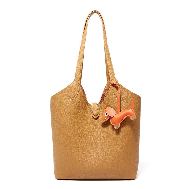 

Сумка из натуральной кожи на весну и лето большой вместимости, одноплечевая, в стиле для поездок на работу, универсальная сумка-тоут