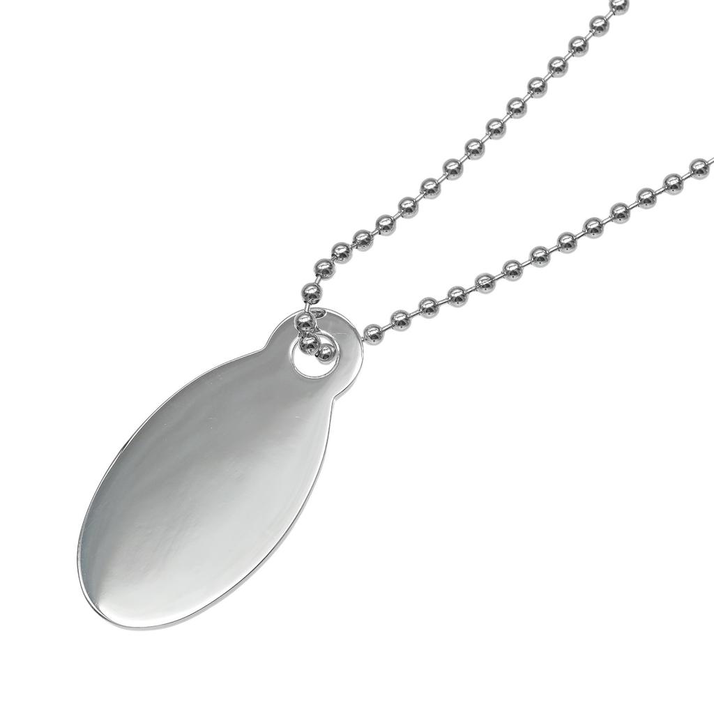 TIFFANY&Co. Return to TIFFANY & Co. oval tag Necklace Silver925 24.2g Women Used