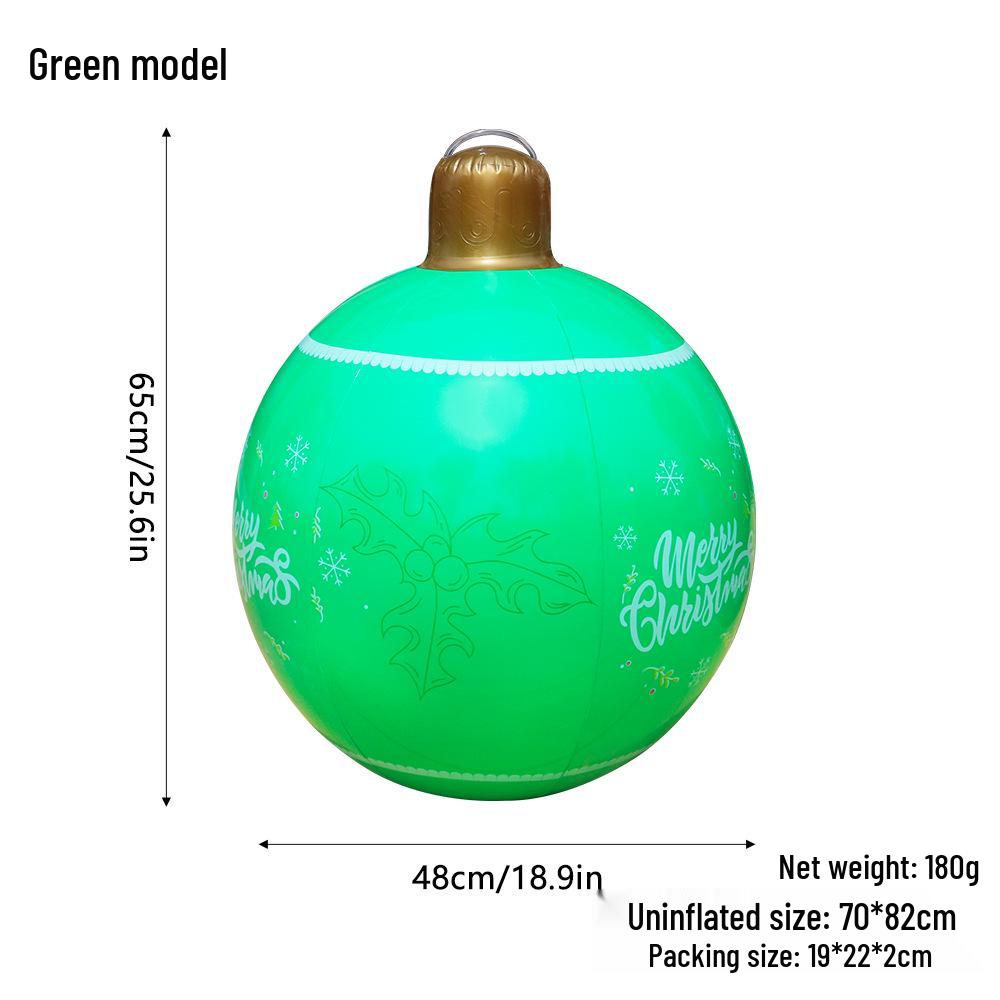Outdoor PVC Inflatable Christmas Ball with Hanging Lantern for Courtyard Decoration