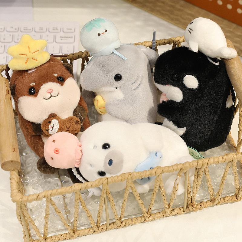 Rabbi Tai Ocean Rotating Animal Plush Toy Doll Cute Simulation Water Lazy Seal Doll Pendant