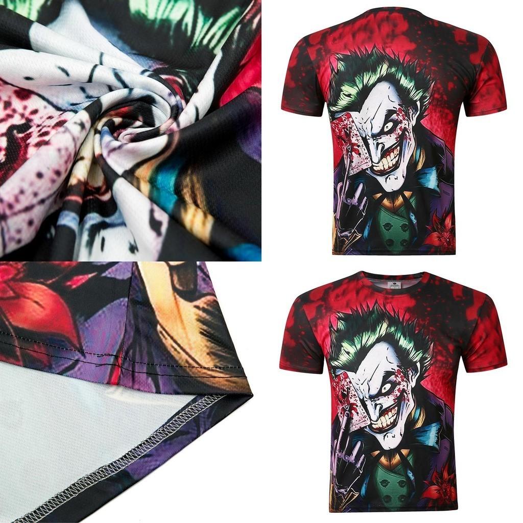 Stylish Red Joker T-shirt Unisex Fit With Full 3d Printing