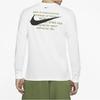 Nike Pánské tričko s dlouhým rukávem a kulatým výstřihem s logem Swoosh Bílé CK2260-100