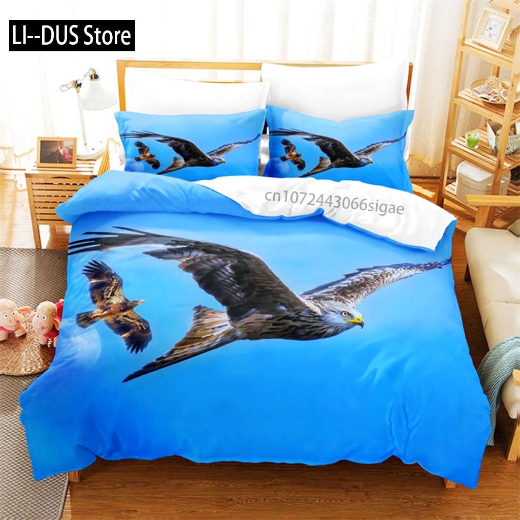 Blue Sky Eagle Queen Bedding Set Duvet Cover Set Bedding Digital Printing King Size Duvet Cover Set Bedding Set