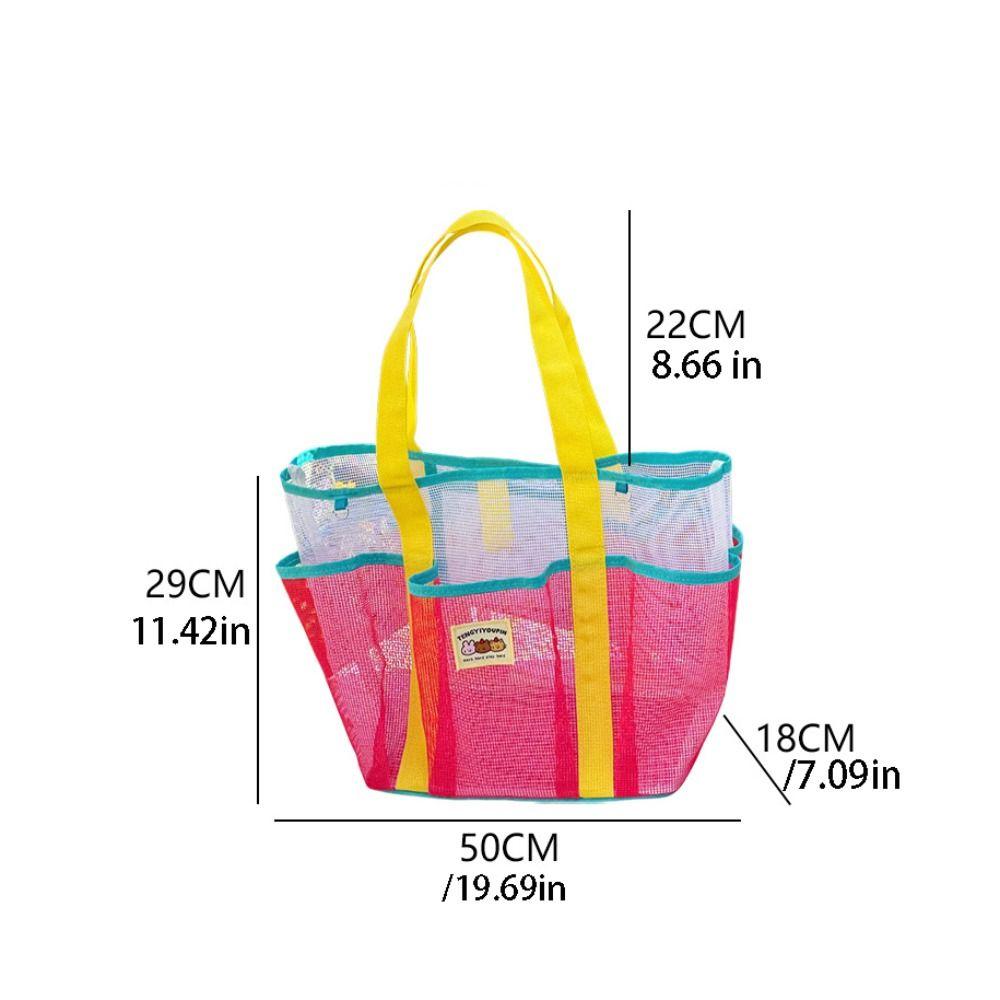 Nylon Mesh Beach Bag Gauze Mesh Handbag Cute Summer Shoulder Bag  Cosmetic Bag