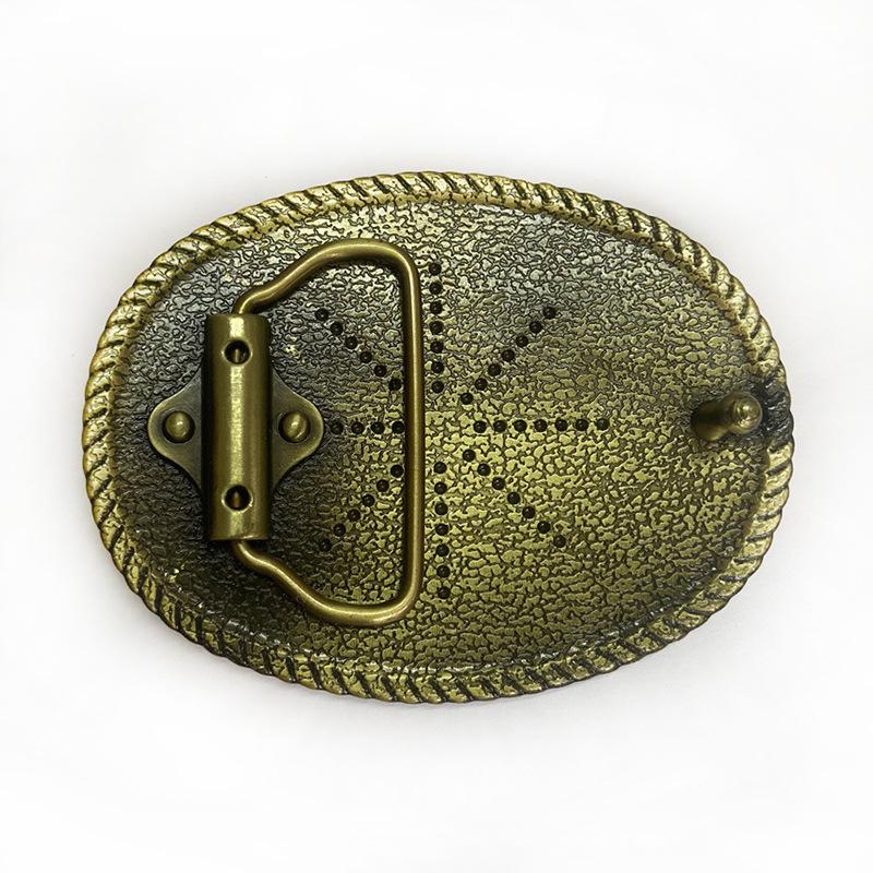 Higanbana Ethnic Style Oval Denim Belt Buckle - Unique Alloy Smooth Design