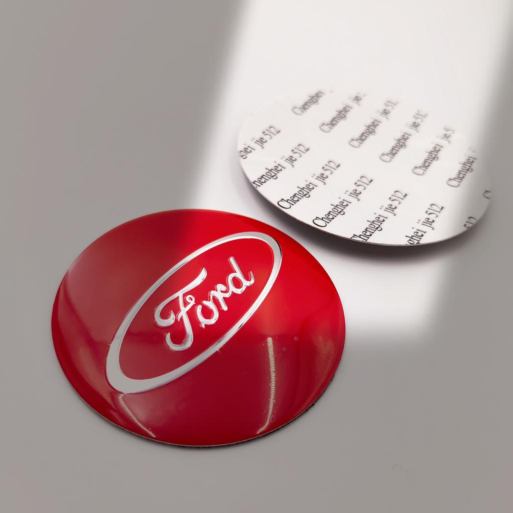 ZLKQ1 4pcs fiat ForFord Car emblem Wheel hub Center Cap Badge covers sticker Decals 54/56/60/62/65mm Styling accessories