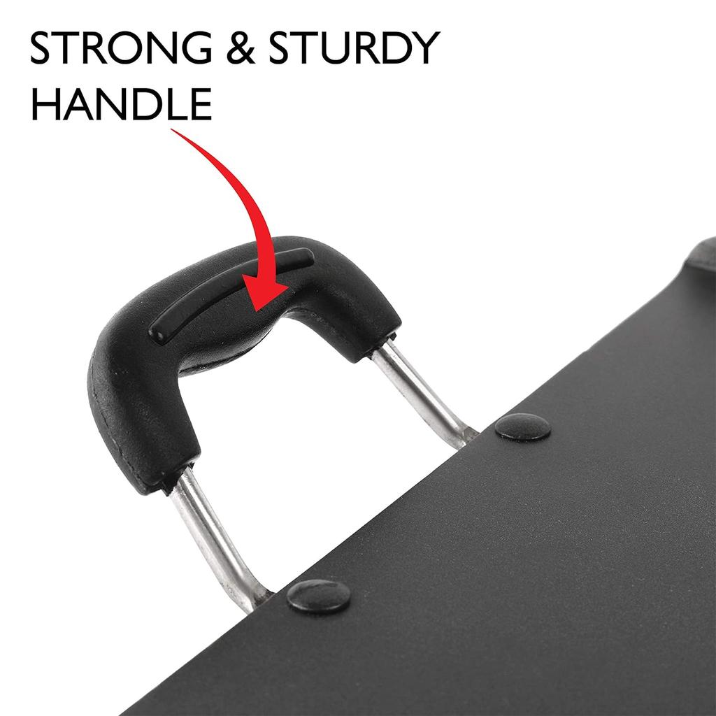 Cello Non Stick Square Flat Tawa For Dosa Roti Chapati Cooking With Gas Stove Base And Easy Grip Handle In Sleek Black Aluminum Design