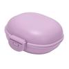 Soap Container Waterproof Portable Soap Rest PP Buckle Lid Soap Case for Travel Home Hotel Dormitory Purple