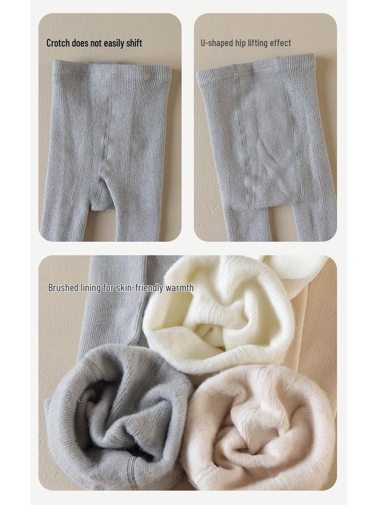 Girls' Warm Fleece Base Layer Pants & Jumpsuit Socks for Autumn/Winter