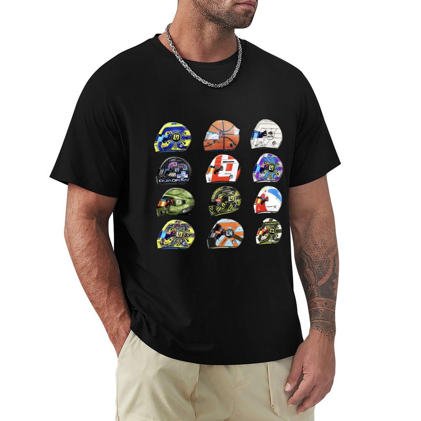 

Lando Norris Helmet collection TShirt luxury tshirt sublime tees funny t shirts men 4XL