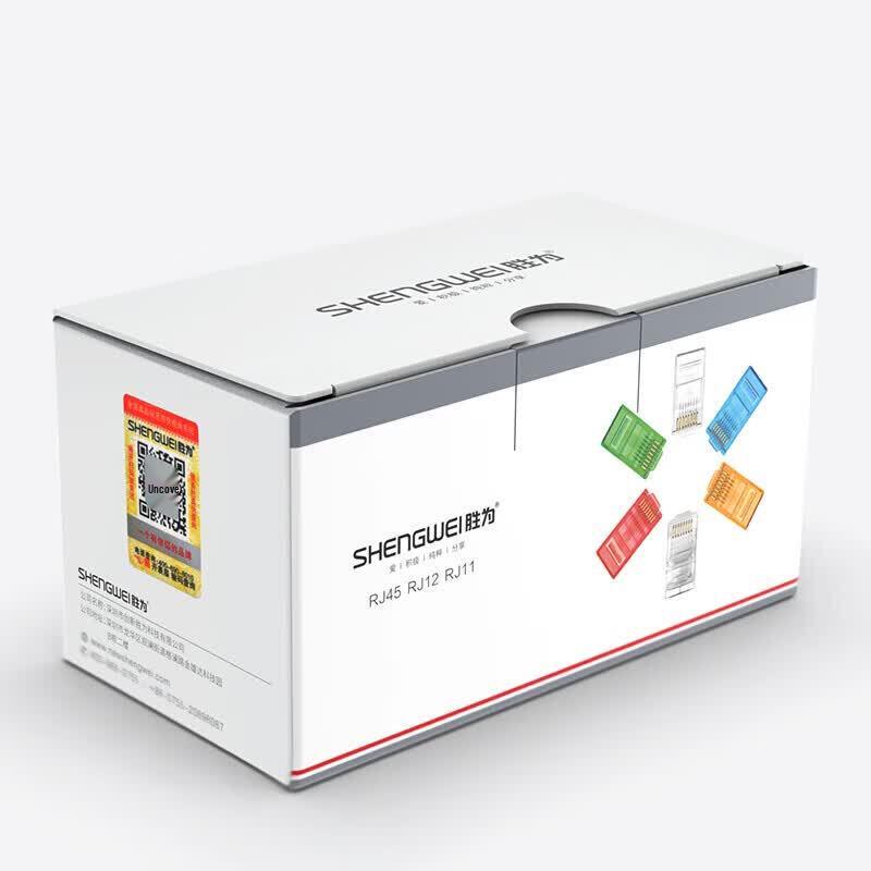 Shengwei RJ11 4P4C Telephone Crystal Connector (50-Pack)