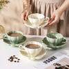 Einfarbige Keramik-Kaffeetasse Milchteetassen Nachmittagsteetassen Haferflocken-Frühstückstasse Milchbecher Paar-Wasserbecher Kaffeetassen
