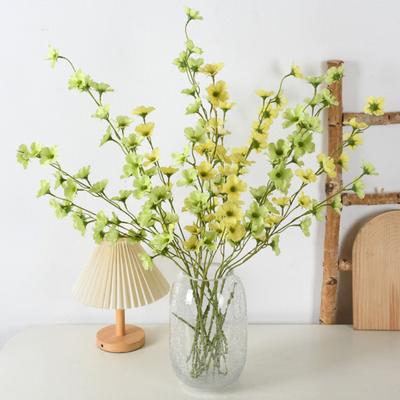 Artificial Crabapple Blossom Stem Realistic Faux Begonia Vine Branch Long Stem Fake Flowers for Spring Summer Indoor Wedding Home Table Centerpiece
