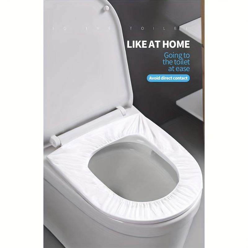 50pcs Disposable Toilet Seat Covers with Elastic Bands - Hygienic Portable Toilet Seat Protectors for Travel, Hotels, Public Restrooms