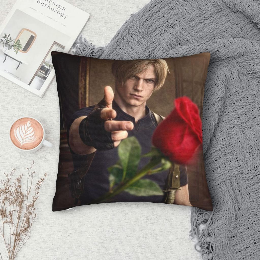 Leon Keneddy Residents Evils Printed Pillowcases Cushion Cover Throw Pillow Cover Y2K Car Decorations Square Multi Size