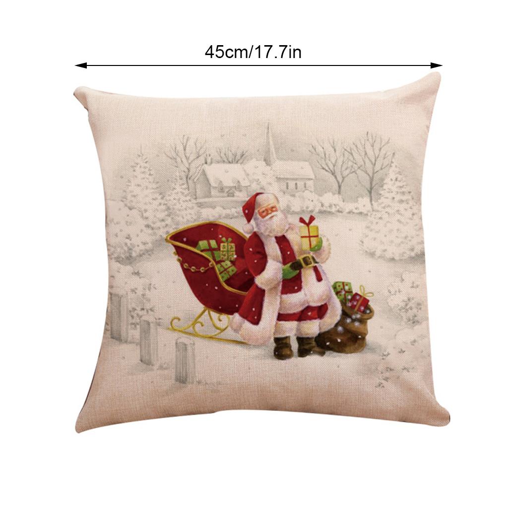 Skin-friendly Cushion Cover Christmas Theme Non-toxic Extra Thick Christmas Cushion Cover Bed Sofa