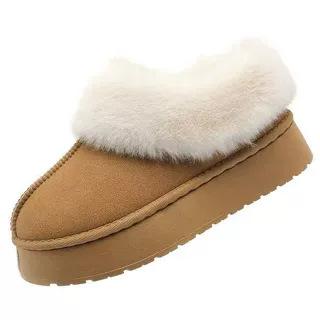Women's Winter Fleece Lined Snow Boots Thickened Warm Short Boots Platform Heightening Cotton Boots