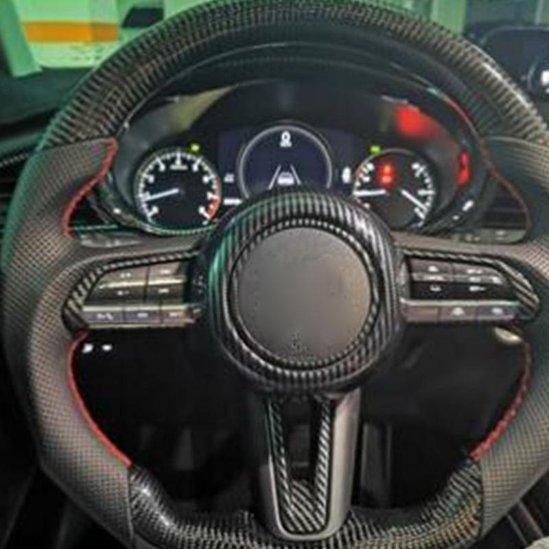 Car Body Cover Detector Sticker Steering Wheel Interior Kit Trim Lamp Frame Part 1PCs For Mazda CX-30 CX30