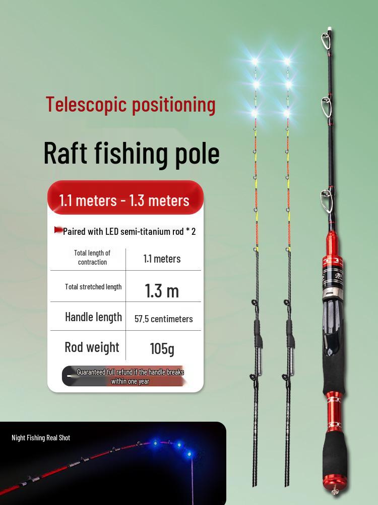 Luminous Telescopic Half-Titanium Bridge Fishing Rod with Soft Tip
