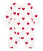 Heart Print Footless Romper for Baby Girls and Boys A00K801 12MONTH Red PB2 PB100 [Petit Bateau]