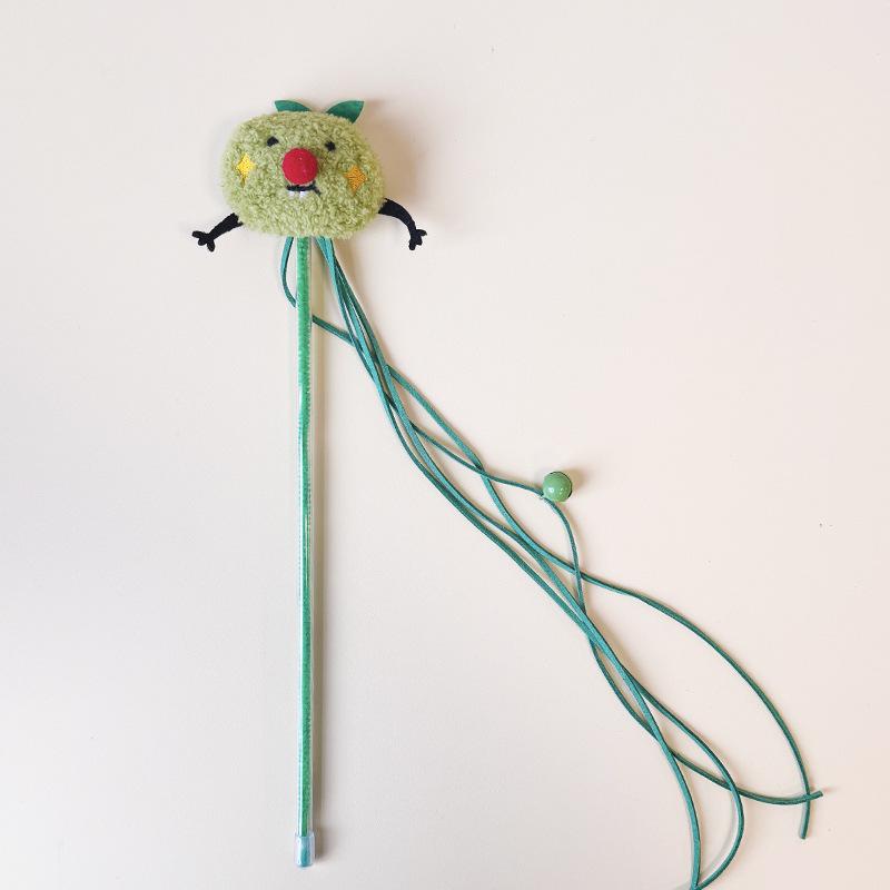 Cartoon Character Plush Bell Tassel Ball Sounding Cat Teaser Wand