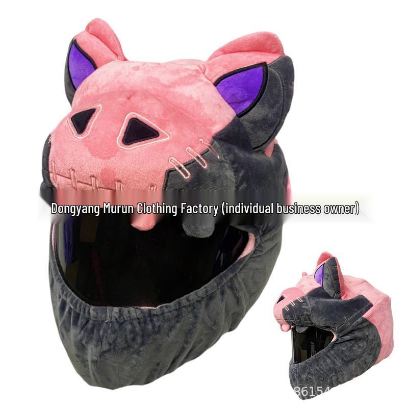 Motorcycle Helmet Decoration: Cartoon Rabbit, Toothless, Pumpkin Head Covers
