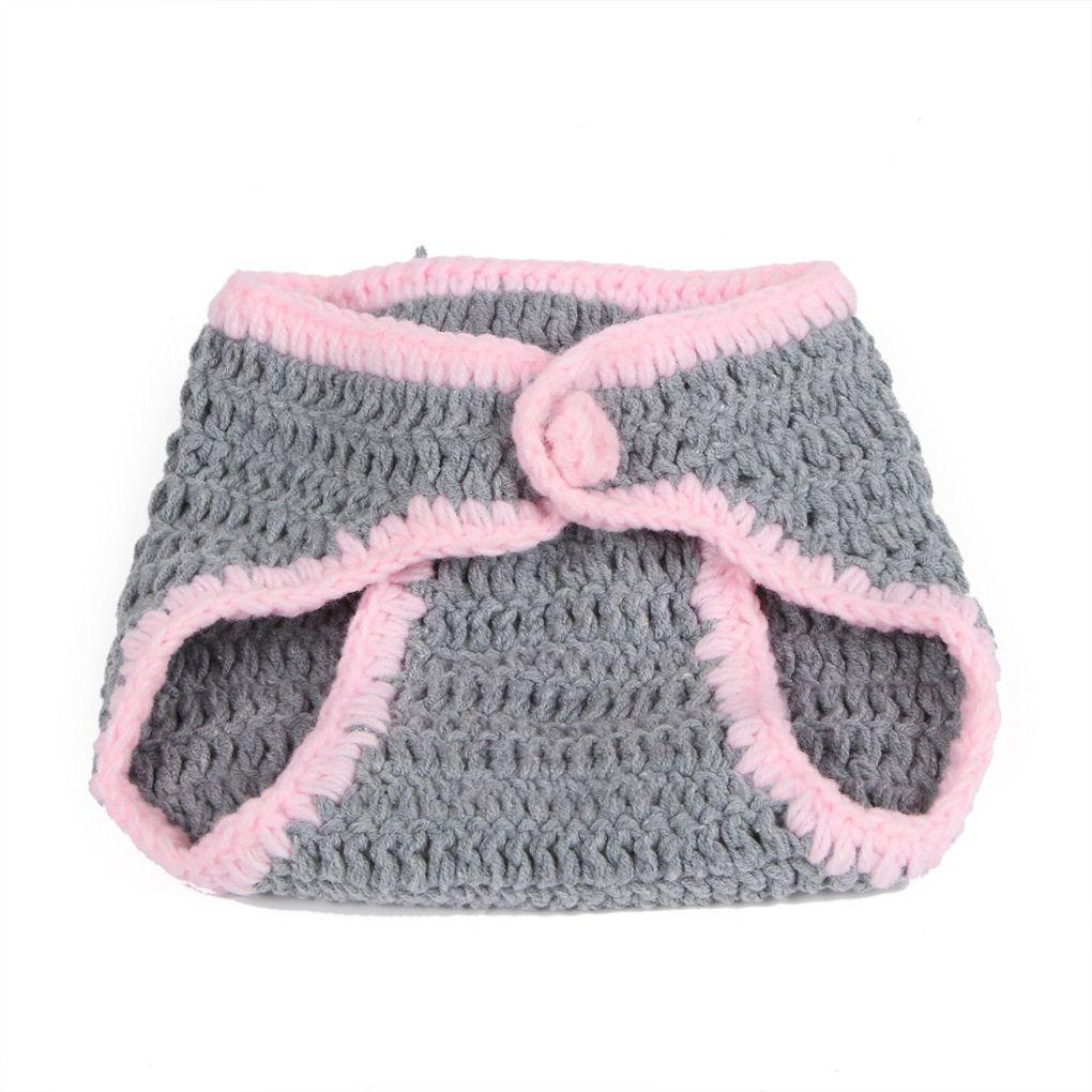 Kreskówkowy Uroczy Noworodek Rekwizyty do Zdjęć Strój Kostium Królik Dzianinowa Czapka Spodnie Zestaw Dodatek do Zdjęć Niemowlaka