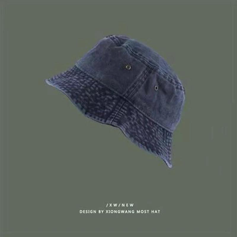 Fashion Washed Denim Hats Unisex Solid Vintag Summer Y2k Fisherman Cap Hat for Women Men Bucket Panama Hat Sun Protection