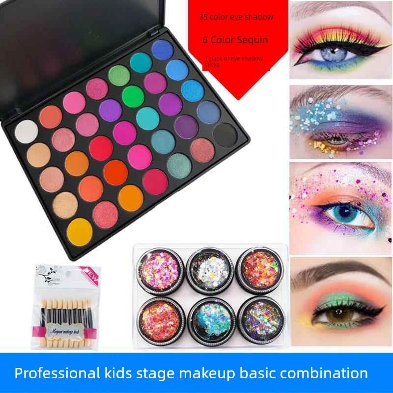 Authentic Professional Makeup Stage Makeup Eyeshadow Palette Sparkling Glitter Eyeshadow Sequin Makeup Set Performance Makeup Artist