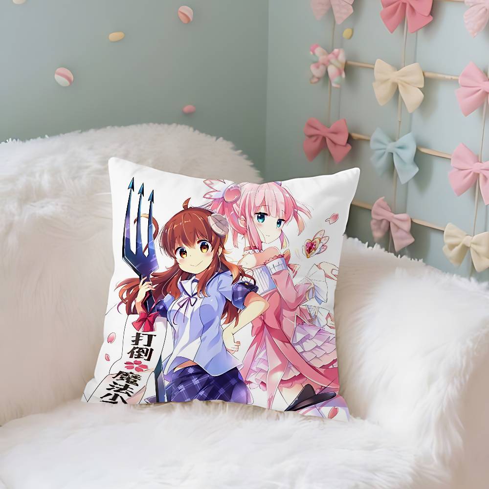 Das Dämonenmädchen von nebenan Kawaii Kissenbezug Dekokissenbezug Nordischer Vintage-Stil Kissenbezüge Wohnzimmer Sofa Couch Sitz