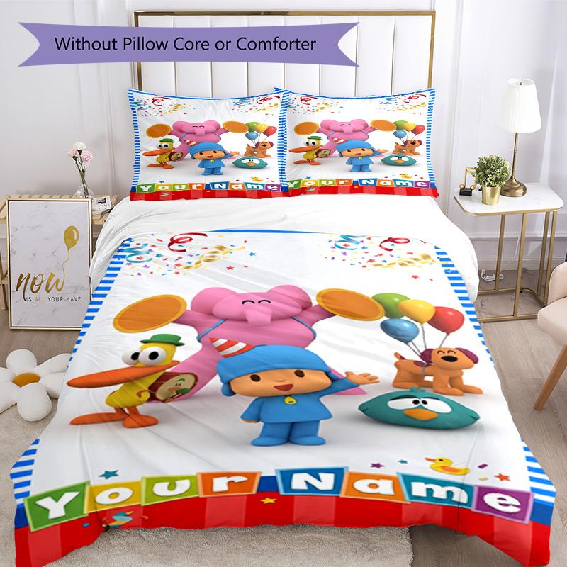 Pocoyo Customized Name Custom Bedding Perfect for Living Rooms Soft Bedding Home Decor Perfect Gift for Friends Family