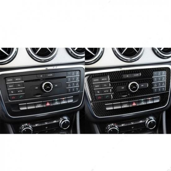 For Mercedes Benz GLA CLA Dashboard Panel Center Console Trim Cover Carbon Fiber