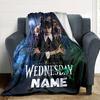 Mysterious Night At The Addams Family Estate Customize Your Name Cartoon Movie Pattern Blanket Chair Office Sofa Bed Camping Soft And Warm Give To