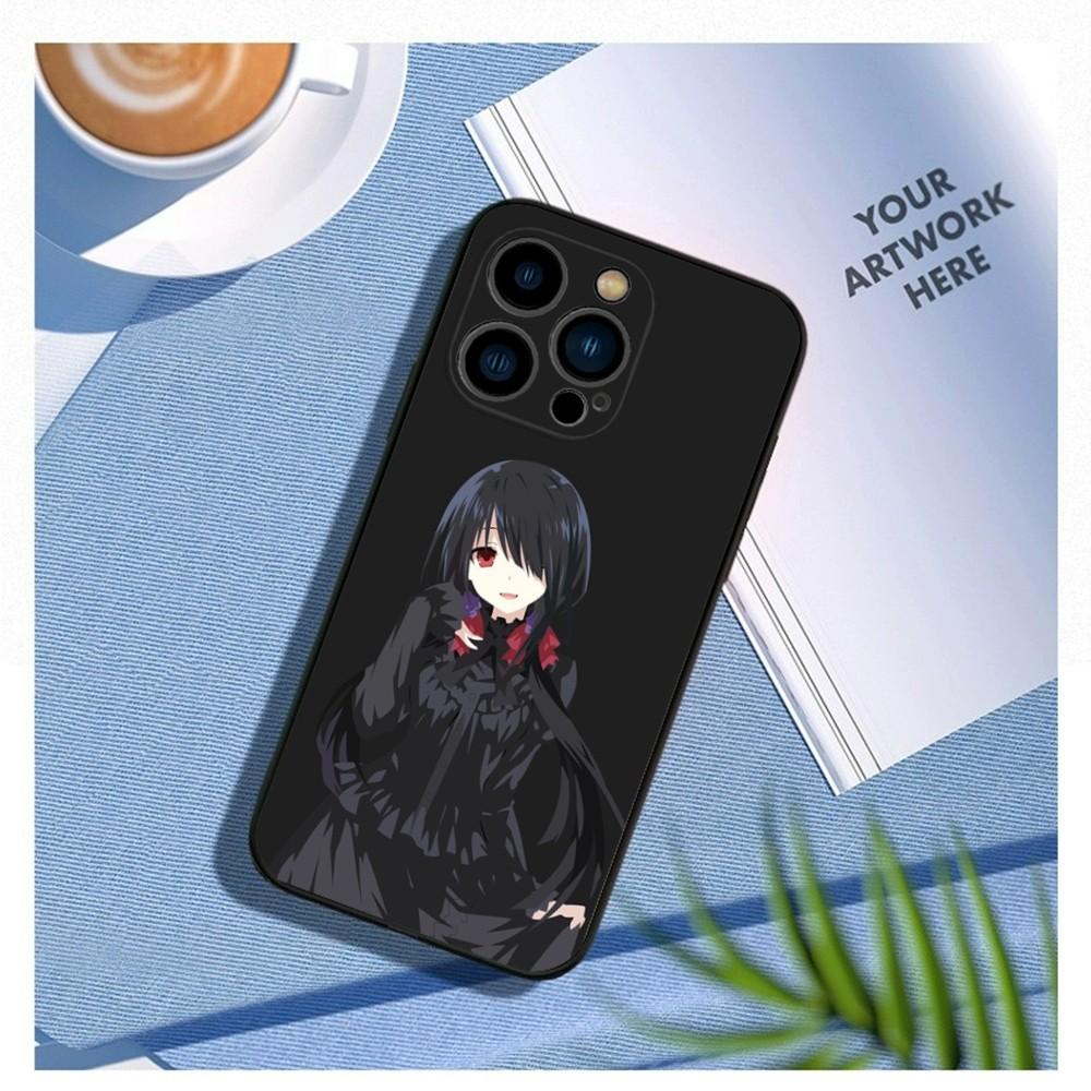 Date a live Tokisaki Kurumi Phone Case For iPhone15,14,13,12 Mini 11 Pro XR,X,XS,MAX 7,8 Plus Silicone Cover Soft Black