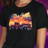 T-Shirt Women Fire Truck Motif Cotton Size S To 3XLWill Open In New Window or Tab