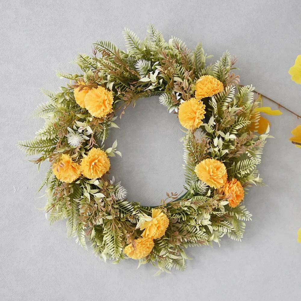 45CM Artificial Peony Wreath Door Decoration Wedding Lintel Flower Photography Props Living Room Wreath Floral Decoration