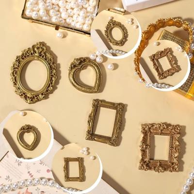 Gold Mini Photo Frames Resin Wedding Photo Display Frames Creative DIY Shadow Box Frame  Home Decor