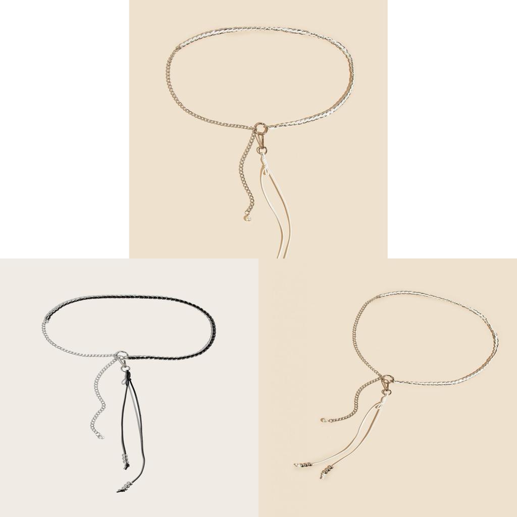 Metallic Chain Waist Chain With Handcrafted Beaded Design For Trendy Fashion Enthusiasts