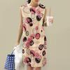 ZANZEA Women Holiday Casual Round Neck Sleeveless Print Dress