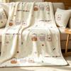 Cremefarbene weiche Decke im japanischen Stil mit Welpen-Print für Wohnheime, Sofas, Autos, Mittagspausen oder Klimaanlagenkomfort