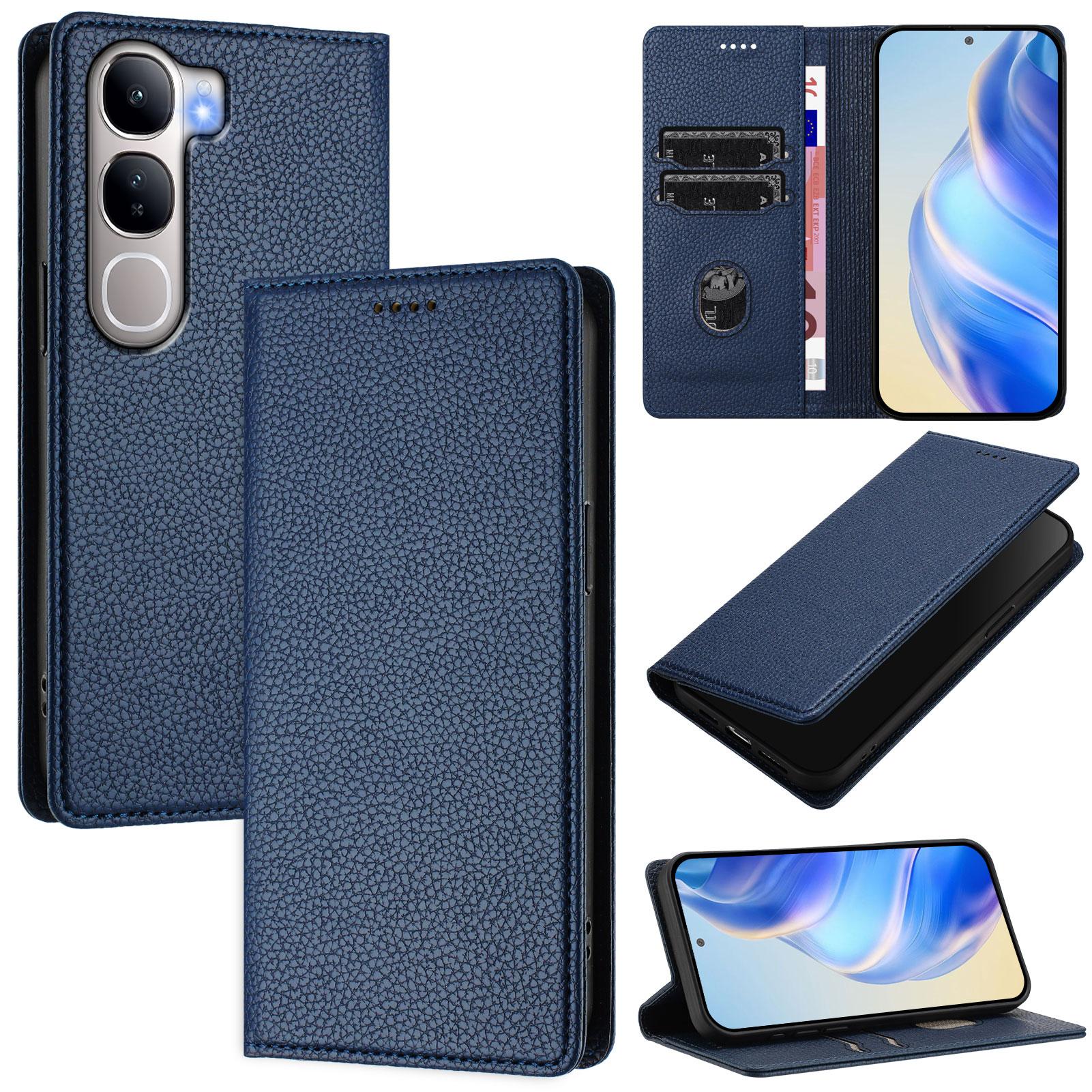 

For vivo V40 Lite 5G/vivo Y300 5G Wallet Case RFID Blocking Litchi Texture Leather Mobile Cover G