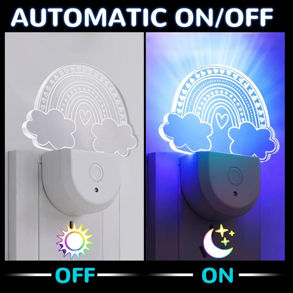 Night Lights Plug Into Wall Color Changing Night Light for Kids RGB LED Nightlight with Dusk to Dawn Sensor for Bedroom Children