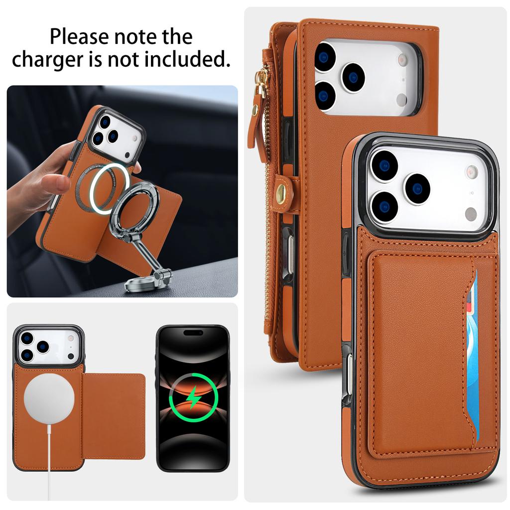 Crossbody Zipper Flip Multi Functional Detachable Wallet Leather Case For iPhone 17 Pro Max 16 Plus 15 14 13 12 11 Strap Cover