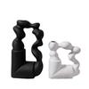 Ceramic Vase Hollowed-out Geometric Twisted Abstract Art Ornaments Flower Vase Flower Arrangement Accessories Home Decoration