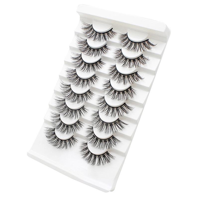 8 Paar Volle Dicke Natürliche Wimpern Dicke Biegung Falsche Wimpern 3D Stereoskopische Falsche Wimpern