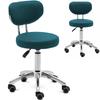 ASCONA Turquoise Swivel Cosmetic Chair with Backrest On Wheels 4660 Cm