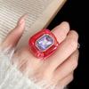Exaggerated Acrylic Resin Ring Candy Color Big Dome Plain Ring Geometric Ring  Jewelry Gifts