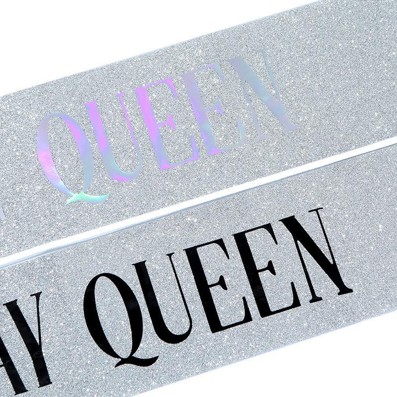 European & American Glitter Princess Birthday Sash for Girls