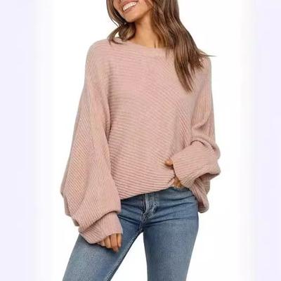 Autumn Winter Loose Casual Solid All-match Sweater Women Bottomed Batwing Long Sleeve Knitting Pullover Top